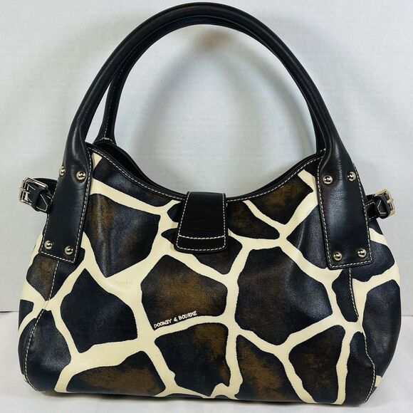 Vintage Dooney & Bourke Medium Logo Lock Stachel Purse Handbag GI358 Giraffe - Picture 4 of 16
